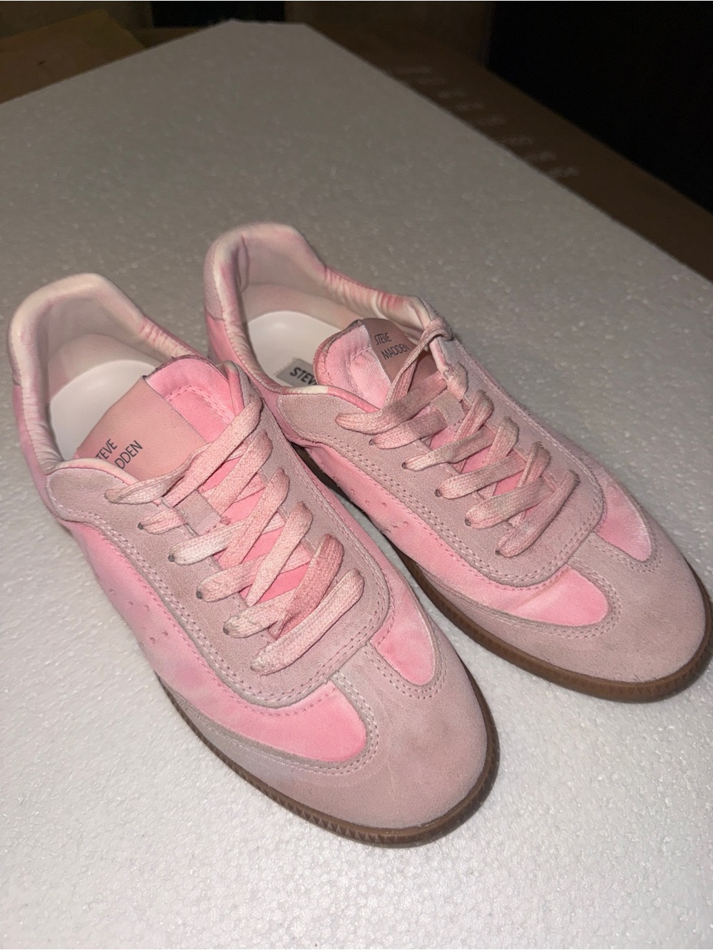 Steve Madden Pink Suede & Nylon Low-Top Sneakers